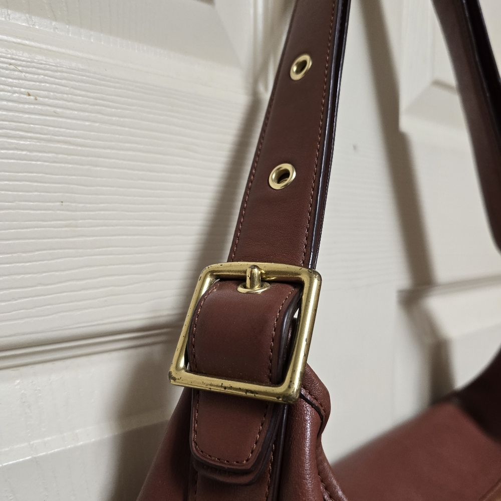 COACH Legacy Duffle Red Leather Shoulder Crossbody Tassel Purse Bag 19889 - Picture 12 of 17